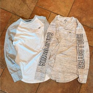 Hollister White and Gray Cotton Tee